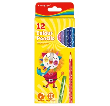 KREDKI OŁÓWK. TRÓJKATNE 12KOL. KEYROAD 6816