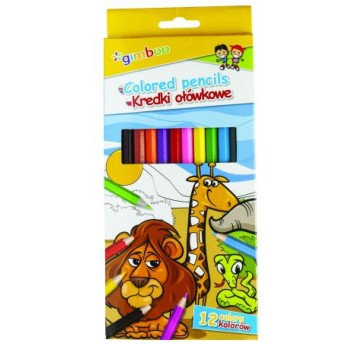 KREDKI OŁÓWKOWE 12KOL GIMBOO, SZEŚCIOKĄT