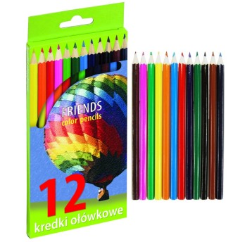 KREDKI OŁÓWKOWE 12KOL OSTRZ. SZEŚCIOK. 5627