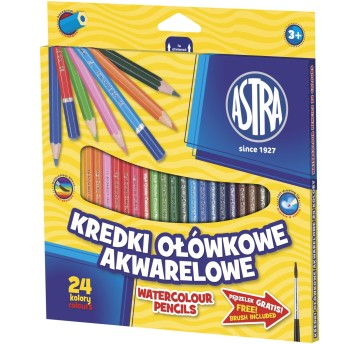 KREDKI OŁÓWKOWE AKWARELOWE 24KOL ASTRA 0474