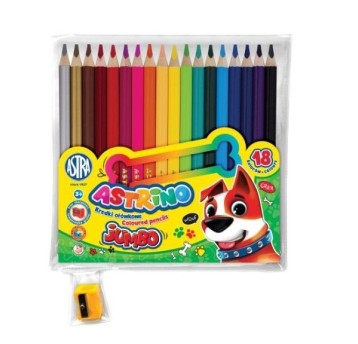 KREDKI OŁÓWKOWE ASTRINO OKRĄGŁE JUMBO 18 KOL.