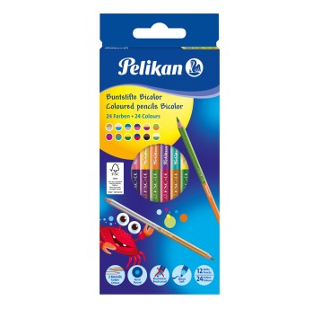 KREDKI OŁÓWKOWE DWUSTRONNE 12/24 PELIKAN 0148