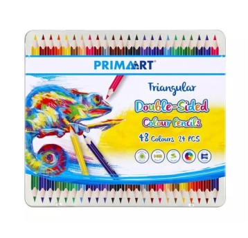 KREDKI OŁÓWKOWE DWUSTRONNE TRÓJK. 48 KOL PRIMA ART