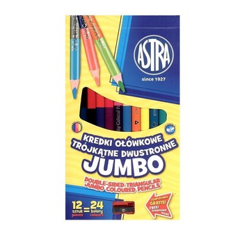 KREDKI OŁÓWKOWE JUMBO ASTRA DWUSTRONNE 12/24KOL
