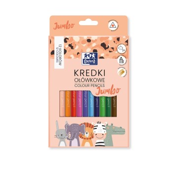 KREDKI OŁÓWKOWE OXFORD KIDS JUMBO 12 KOL 400174529