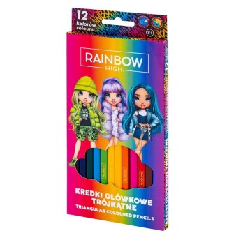 KREDKI OŁÓWKOWE TRÓJKĄTNE 12 kol Rainbow High 3510