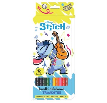 KREDKI OŁÓWKOWE TRÓJKĄTNE 12kol. STITCH 0866