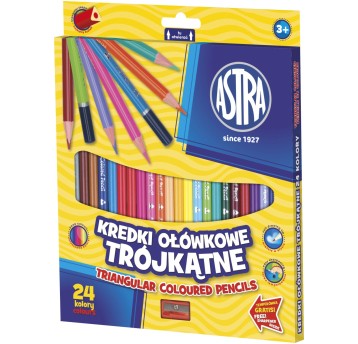 KREDKI OŁÓWKOWE TRÓJKĄTNE 24KOL ASTRA 31211003 A'6