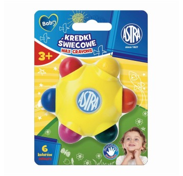 Kredki świecowe 6KOL gwiazdki ASTRA BABY 7679