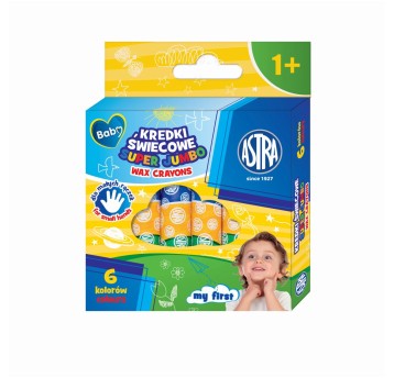 Kredki świecowe okrąg 6KOL SUPER JUMBO ASTRA BABY