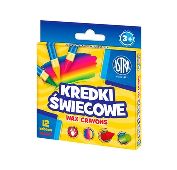 Kredki świecowe okrągłe ASTRA 12 kolorów 8/90 4197