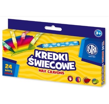 Kredki świecowe okrągłe ASTRA - 24 kolory - 8/90 m