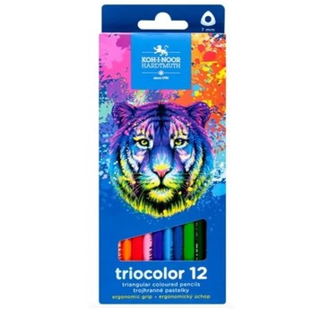 KREDKI TRIOCOLOR 3132 12 KOLORÓW 7 MM TYGRYS