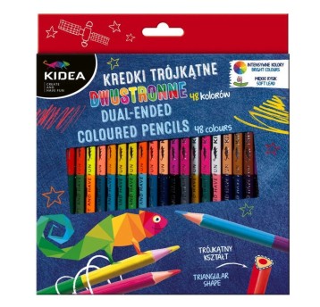 KREDKI TRÓJKĄTNE DWUSTRONNE 48 KOL. KIDEA 0335