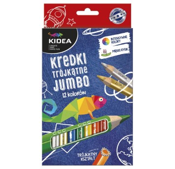 KREDKI TRÓJKATNE GRUBE 12 KOL KIDEA 4160