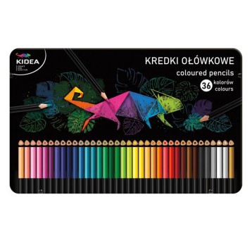 KREDKI TRÓJKĄTNE W METAL PUDEŁKU 36 KOL KIDEA 5415