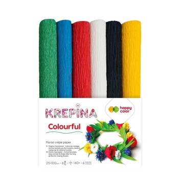 KREPINA MARSZCZONA 25X100CM MIX COLORFUL 6KOL 1244