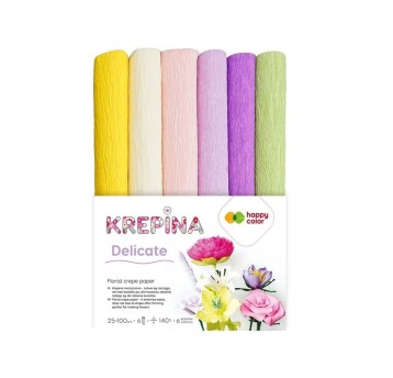 KREPINA MARSZCZONA 25X100CM MIX DELICATE 6KOL
