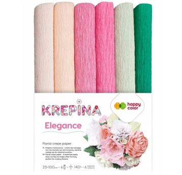 KREPINA MARSZCZONA 25X100CM MIX ELEGANCE 6KOL