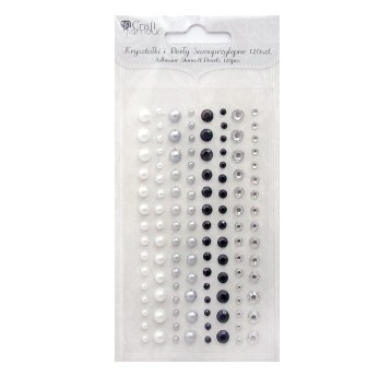 KRYSZTAŁKI I PERŁY SAMOPRZYLEPNE 120 SZT MONO 4801