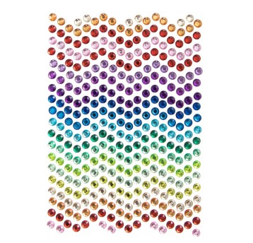 KRYSZTAŁKI SAMOPRZYLEPNE 6 MM 337 SZT RAINBOW DU