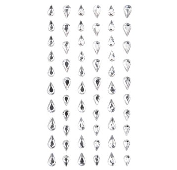 KRYSZTAŁKI SAMOPRZYLEPNE, 60 SZT. KROPELKI 2435