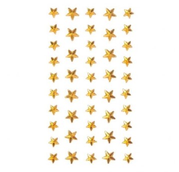 KRYSZTAŁKI SAMOPRZYLEPNE MIX, GOLD - GWIAZDKI, 46