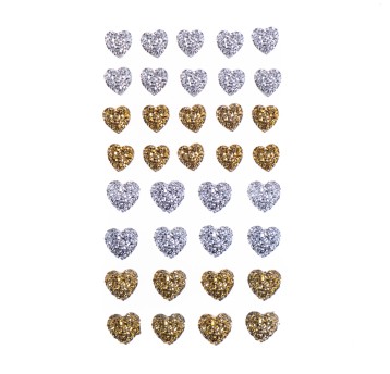 KRYSZTAŁKI SERDUSZKA SAMOP. 36 SZT. ZŁOTE 3444