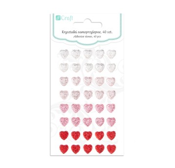 KRYSZTAŁKI SERDUSZKA SAMOPRZYLEPNE, 40 SZT. 2466