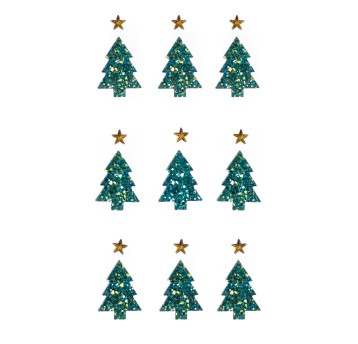 KRYSZTAŁY SAMOPRZYLEPNE, 18 SZT. CHOINKI 3468
