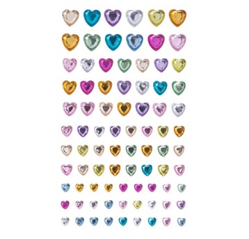 KRYSZTAŁY SAMOPRZYLEPNE MIX RAINBOW SERDUSZKA 3473