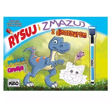 KSIĄŻECZKA RYSUJ I ZMAZUJ Z DINOZAUREM 5500