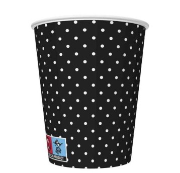 KUBECZKI PAPIEROWE 250ML 8SZT CZARNE KROPKI 036806