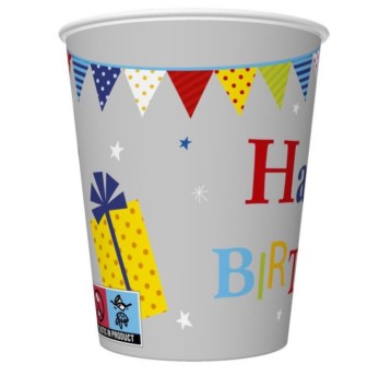 KUBECZKI PAPIEROWE 250ML 8SZT MŁODZIEŻOWE 038301