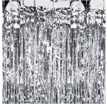 KURTYNA DEKORACYJNA SREBRNA 8087