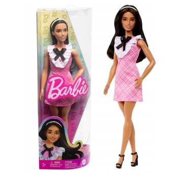 LALKA BARBIE FASHION SUKIENKA ROŻOWA KRATA HJT06