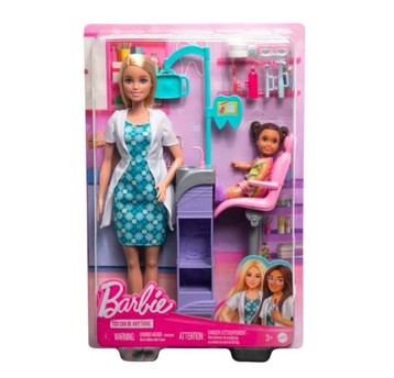 LALKA BARBIE KARIERA DENTYSTKA+2LALKI BLOND HKT69