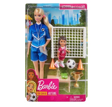 LALKA BARBIE TRENERKA PIŁKI NOŻNEJ ZESTAW GLM47