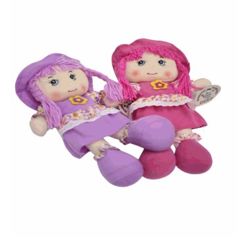 LALKA MIĘKKA Z KWIATEM I FALBANKĄ ŚREDNIA 8557