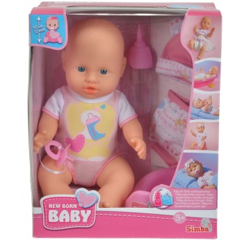 LALKA NEW BORN Z UBRANKAMI 30CM PIJE I SIUSIA 4852