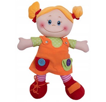 LALKA SZMACIANA DZIEWCZYNKA W POM. SUKIENCE 3561