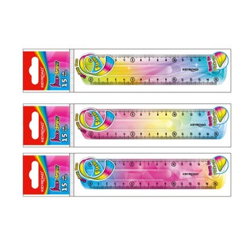 LINIJKA 15CM ELASTYCZNA TĘCZOWA ZAWIESZKA 0385