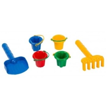 ŁOPATKA +GRABKI Z WIADERKAMI 0389