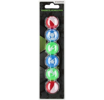 MAGNES FOOTBALL 30MM OP6SZT STK B/C 6785