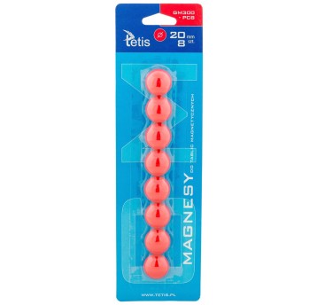 MAGNESY DO T. 20MM/8 CZERWONE GŁADKIE TETIS