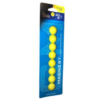 MAGNESY DO T. 20MM/8 ŻÓŁTE GŁADKIE TETIS 6306