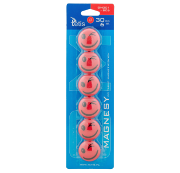MAGNESY DO TABLIC 30MM/6 CZERWONE UŚMIECH GM301-SC