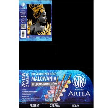 Malowanie po numerach na czarnym płótnie 40x50cm