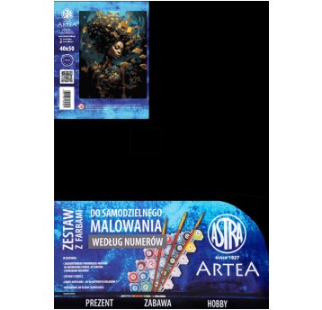 Malowanie po numerach na czarnym płótnie 40x50cm