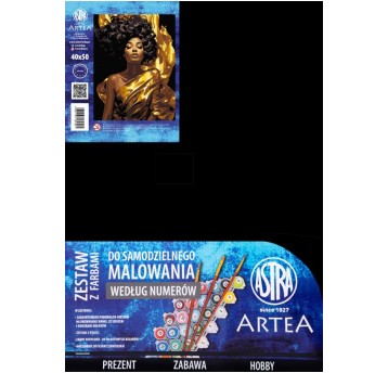 Malowanie po numerach na czarnym płótnie 40x50cm